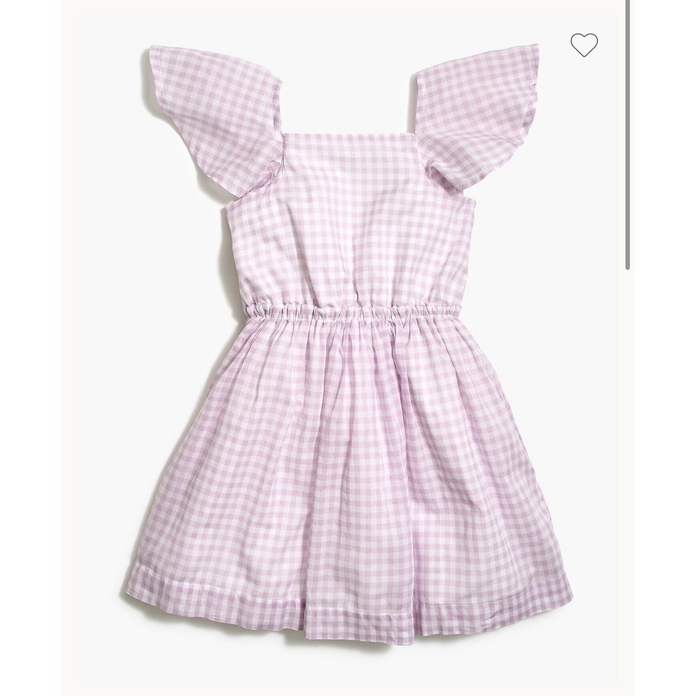 Crewcuts‎ Girls Gingham Ruffle Sleeveless A-Line Dress Cotton Sz 8 Summer Purple